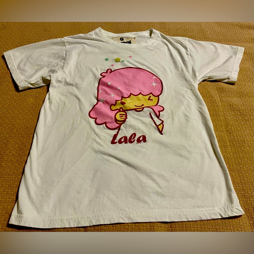 Sanrio’s Lala goo Si Made In Bangkok 100% Cotton Large White T-Shirt.